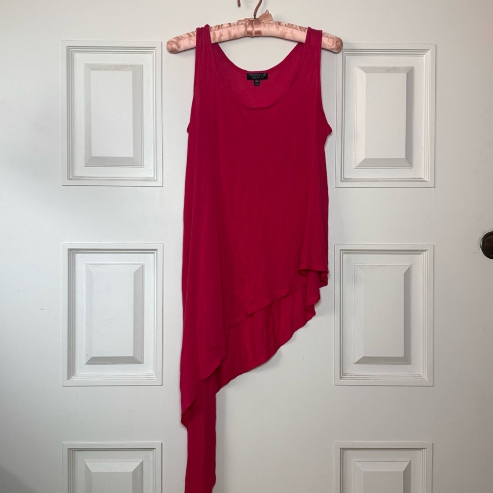 Topshop Asymmetrical Pink Tank Top